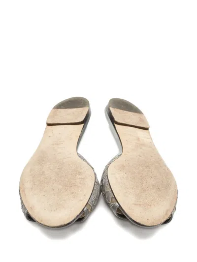 Pre-owned Dolce & Gabbana Lace Crystal-embellished Sandals