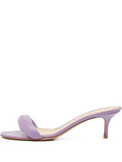 Pre-owned Gianvito Rossi  55mm Patent Leather Sandals In Purple