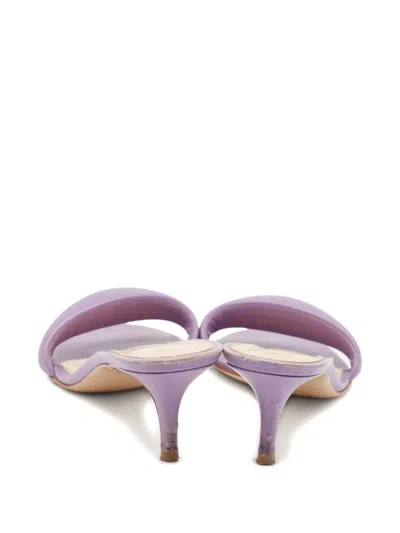 Pre-owned Gianvito Rossi  55mm Patent Leather Sandals In Purple