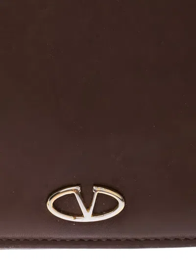 Pre-owned Valentino Garavani V Ring Wallet In Brown
