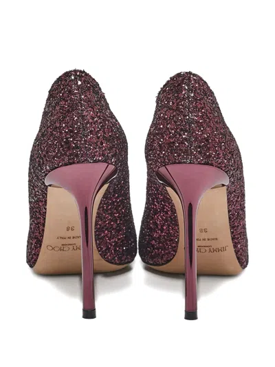 Pre-owned Jimmy Choo 105mm Glitter-detailing Heeled Pumps In Purple