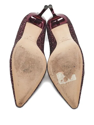 Pre-owned Jimmy Choo 105mm Glitter-detailing Heeled Pumps In Purple