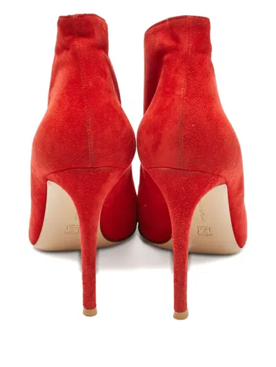Pre-owned Gianvito Rossi Peep-toe Heeled Pumps In Red