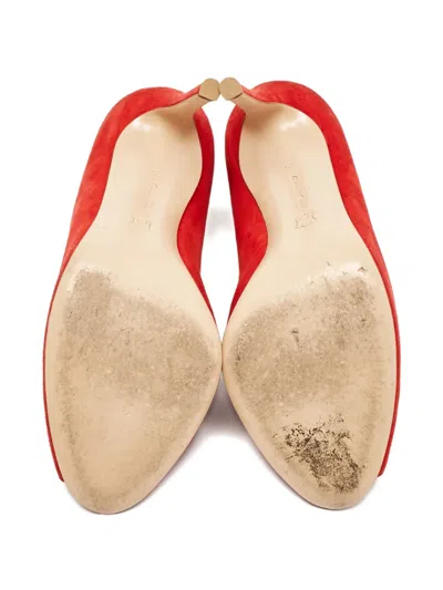 Pre-owned Gianvito Rossi Peep-toe Heeled Pumps In Red