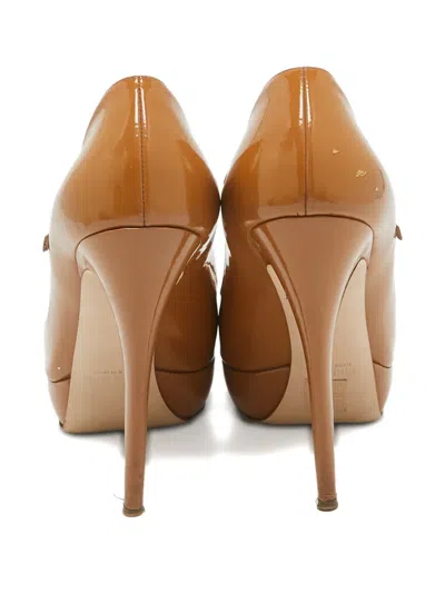 Pre-owned Miu Miu Patent Leather Peep Toe Pumps