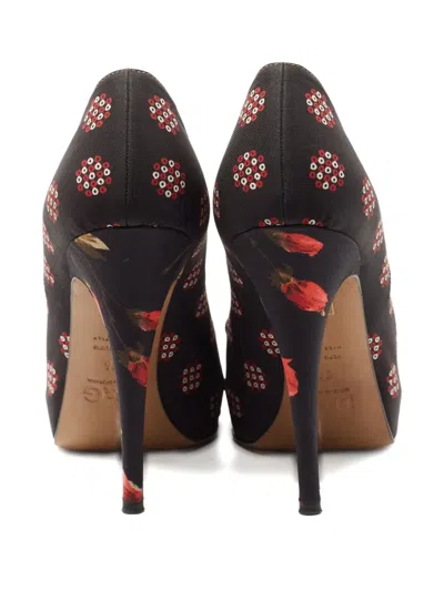 Pre-owned Dolce & Gabbana 120mm Peep-toe Pumps In Black