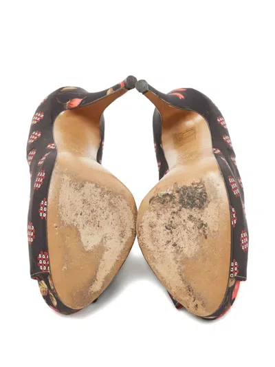 Pre-owned Dolce & Gabbana 120mm Peep-toe Pumps In Black