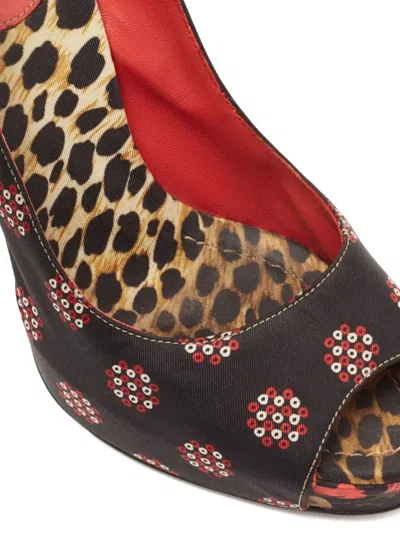 Pre-owned Dolce & Gabbana 120mm Peep-toe Pumps In Black