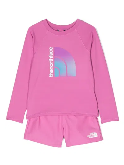 The North Face Amphibious Sun Set Logo-print Short Set In Pink