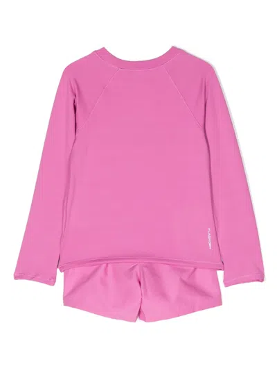 The North Face Amphibious Sun Set Logo-print Short Set In Pink