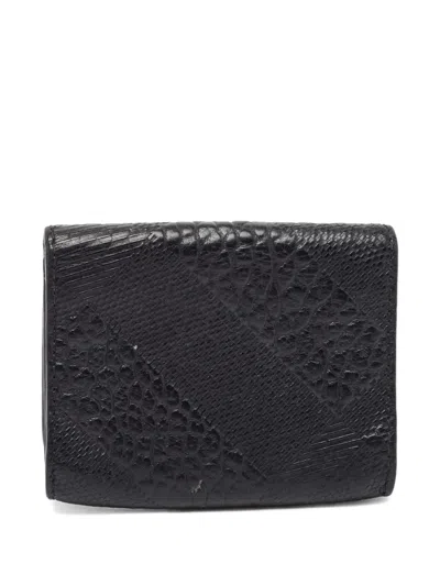 Pre-owned Burberry 2024 Checkered Wallet In Black
