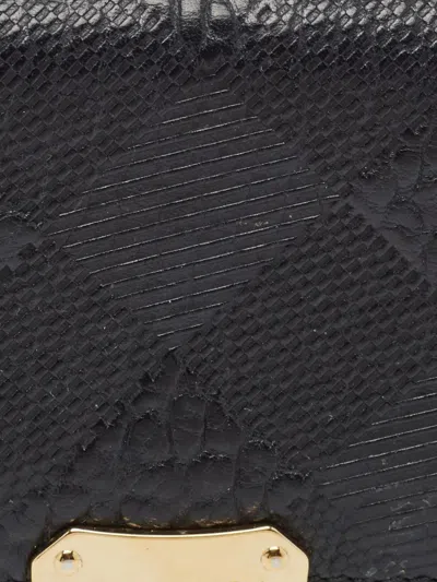 Pre-owned Burberry 2024 Checkered Wallet In Black