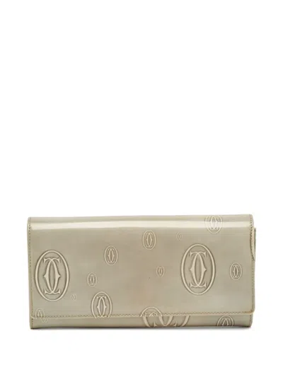 Pre-owned Cartier Leather Wallet In Gray