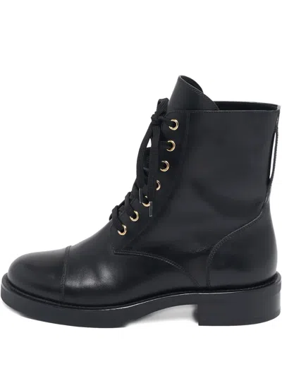 Pre-owned Louis Vuitton Leather Lace-up Boots In Black