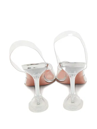 Pre-owned Amina Muaddi  100mm Holli Slingback Pumps In White