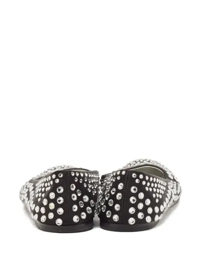 Pre-owned Giuseppe Zanotti Vintage  Crystal-embellishment Ballet Flats In Black