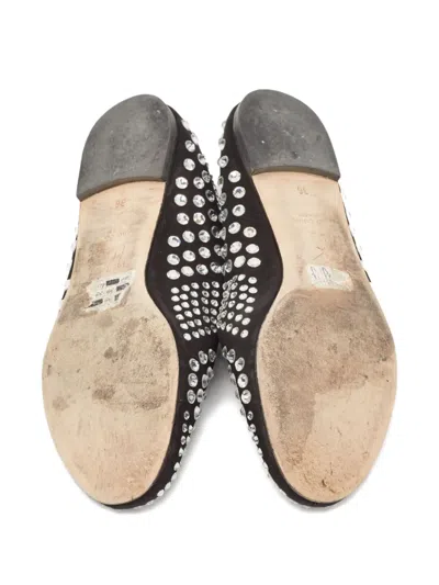 Pre-owned Giuseppe Zanotti Vintage  Crystal-embellishment Ballet Flats In Black