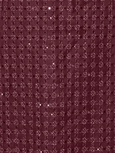 Rotate Birger Christensen Rotate Floor-length Burgundy Strapless Evening Dress With Sequined Detailing In Brown