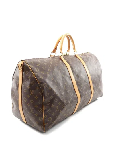 Pre-owned Louis Vuitton 2000 Keepall Bandouliere 60 Tote Bag In Brown