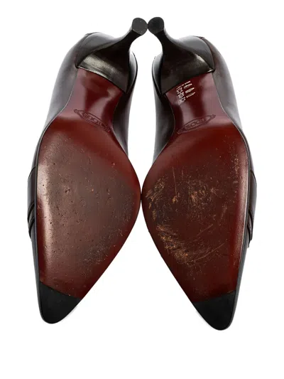 Pre-owned Tod's Vintage 70mm  Logo-detail Pumps In Brown