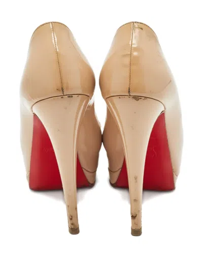 Pre-owned Christian Louboutin 130mm Altadama Patent-leather Peep-toe Pumps