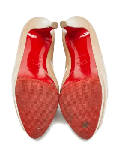 Pre-owned Christian Louboutin 130mm Altadama Patent-leather Peep-toe Pumps