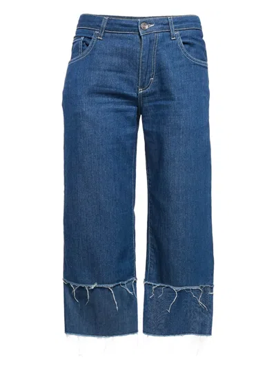 Pre-owned Dolce & Gabbana Raw-edge Embroidered Jeans