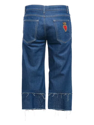 Pre-owned Dolce & Gabbana Raw-edge Embroidered Jeans