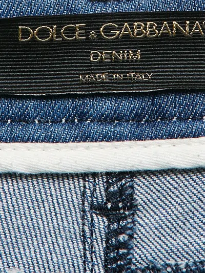 Pre-owned Dolce & Gabbana Raw-edge Embroidered Jeans