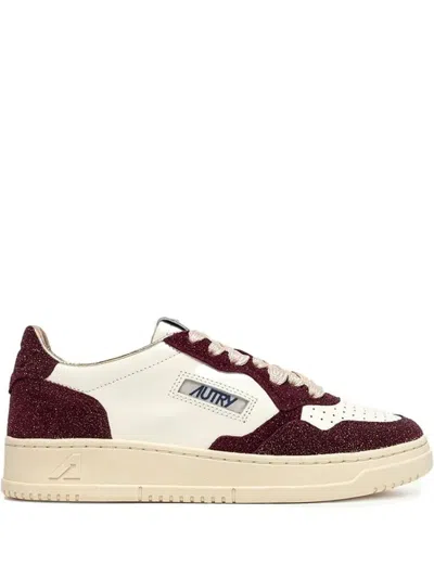 Autry Leather And Suede Sneakers With Glitter