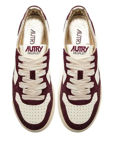 Autry Leather And Suede Sneakers With Glitter