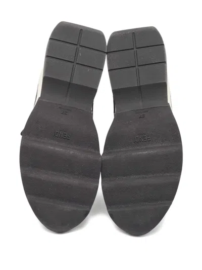 Pre-owned Fendi Lace-up Knitted Sneakers In Black