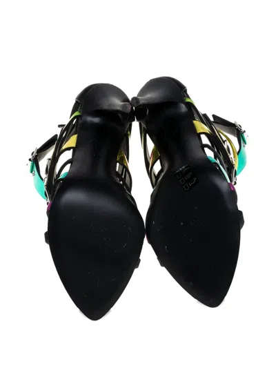Pre-owned Giuseppe Zanotti Vintage 120mm Buckle Cage Sandals In Yellow
