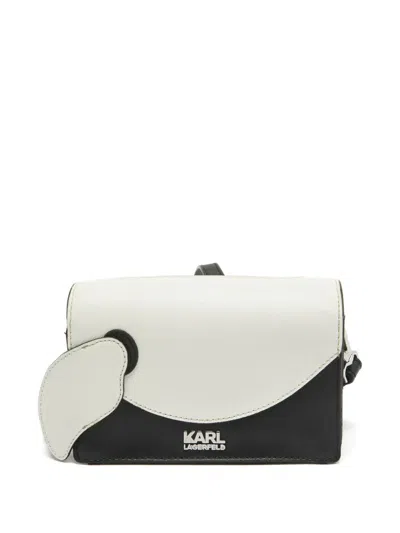 Pre-owned Karl Lagerfeld Vintage  K/kocktail Face Glitter Rectangle Cross Body Bag In Neutral