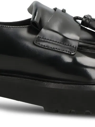 Doucal's Leather Tassel-penny Loafers In Black