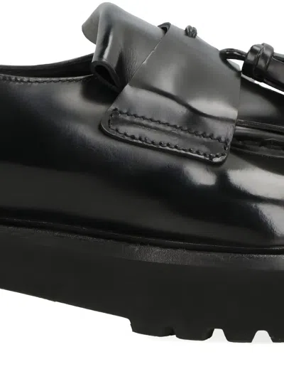 Doucal's Leather Tassel-penny Loafers In Black