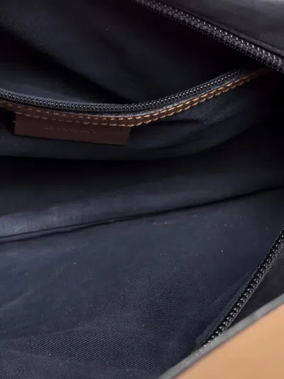 Pre-owned Bally Vintage Leather Trim Shoulder Bag In Black