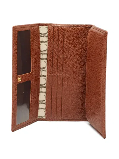 Pre-owned Carolina Herrera  Monogram Leather Continental Wallet