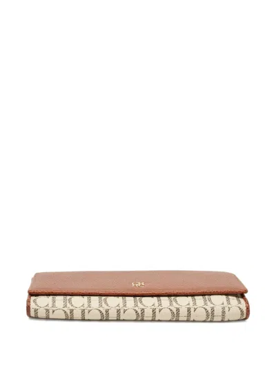 Pre-owned Carolina Herrera  Monogram Leather Continental Wallet