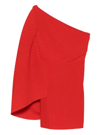 Solace London One-shoulder Mini Dress In Red