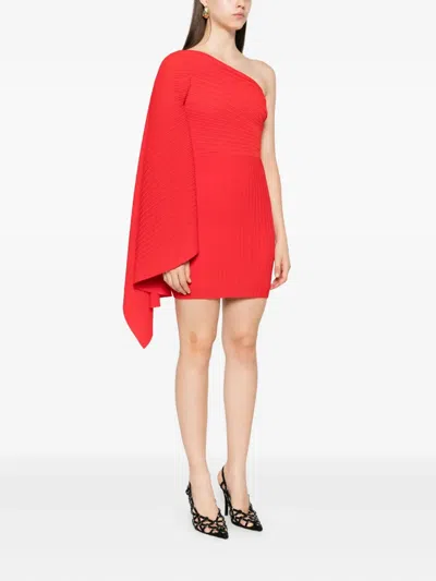 Solace London One-shoulder Mini Dress In Red