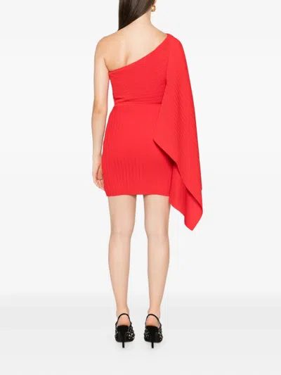 Solace London One-shoulder Mini Dress In Red