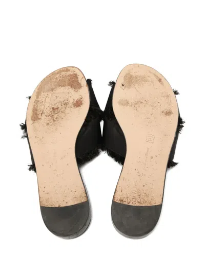 Pre-owned Gianvito Rossi  Barth Criss-cross Slides In Black