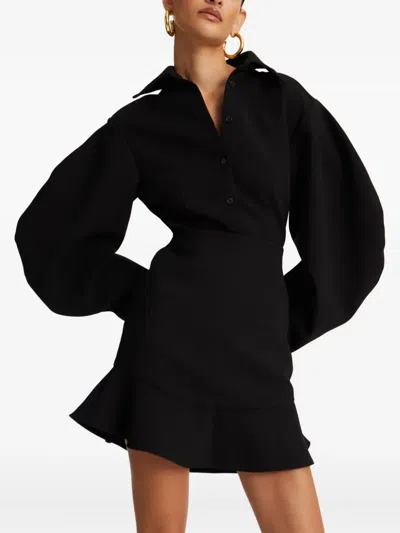 Rotate Birger Christensen Balloon-sleeve Shirt In Black