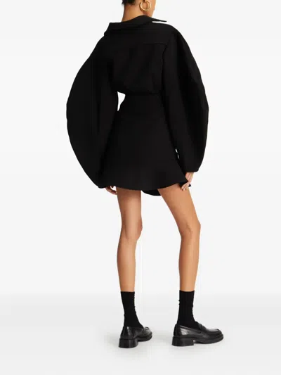 Rotate Birger Christensen Balloon-sleeve Shirt In Black