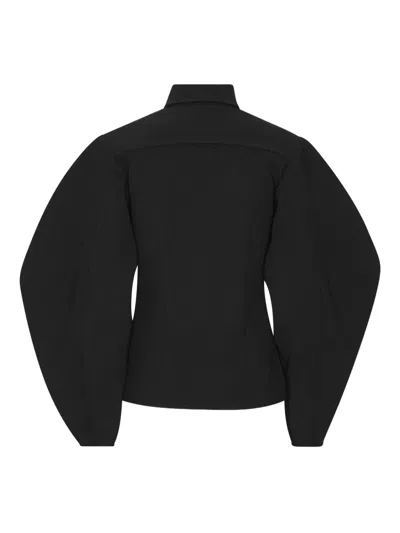 Rotate Birger Christensen Balloon-sleeve Shirt In Black