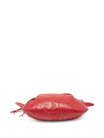Pre-owned Aigner Vintage  Tassel-detail Leather Handbag In Red