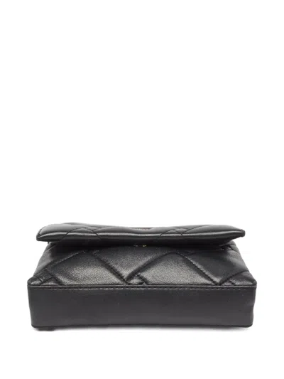 Pre-owned Dkny Vintage  Quilted Flap Clutch In Black