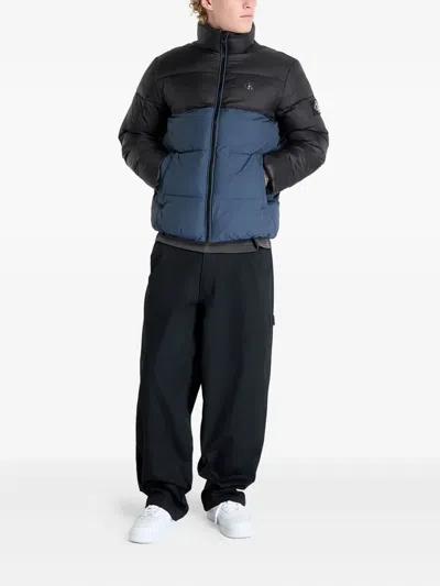 Calvin Klein Jeans Est.1978 Colour Block Puffer Jacket In Black