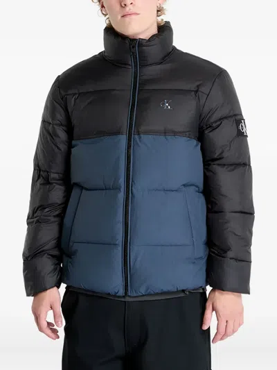 Calvin Klein Jeans Est.1978 Colour Block Puffer Jacket In Black